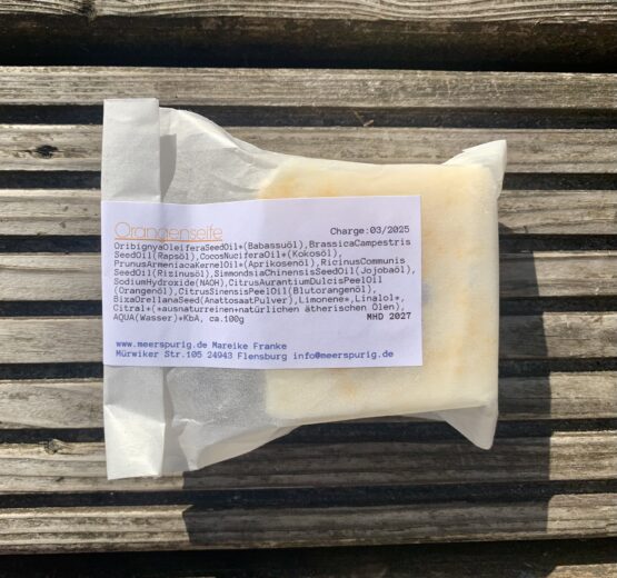 Handgemachte große Orangenseife – Bild 3