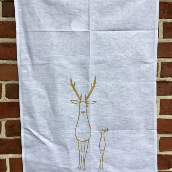 weihnachtliches geschirrhandtuch mit hirschen