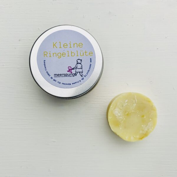 handgemachte ringelblumenseife für unterwegs