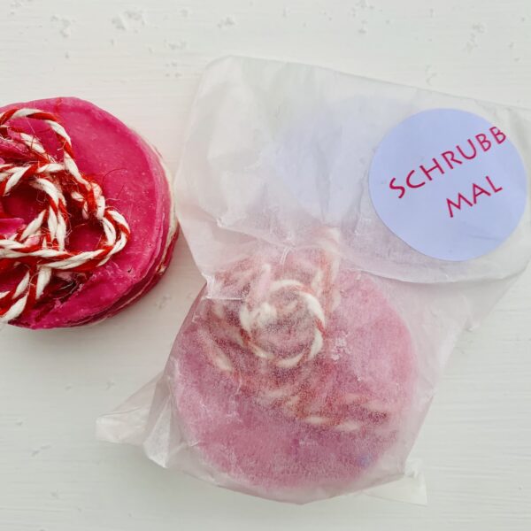 Duschrosenseife mit Luffaschwamm