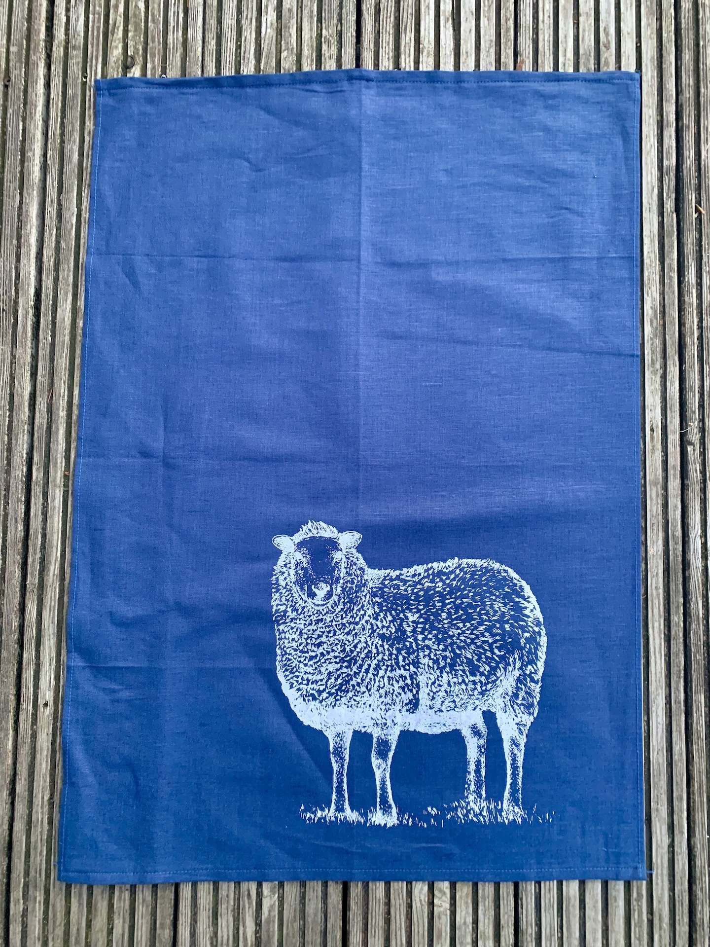 Handtuch Schaf blau
