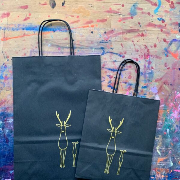papiertüte hirsche schwarz