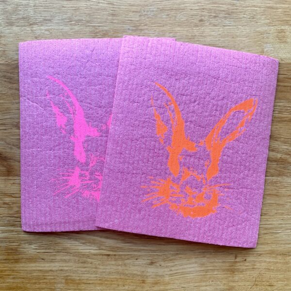 schwammtuch hase rot beide