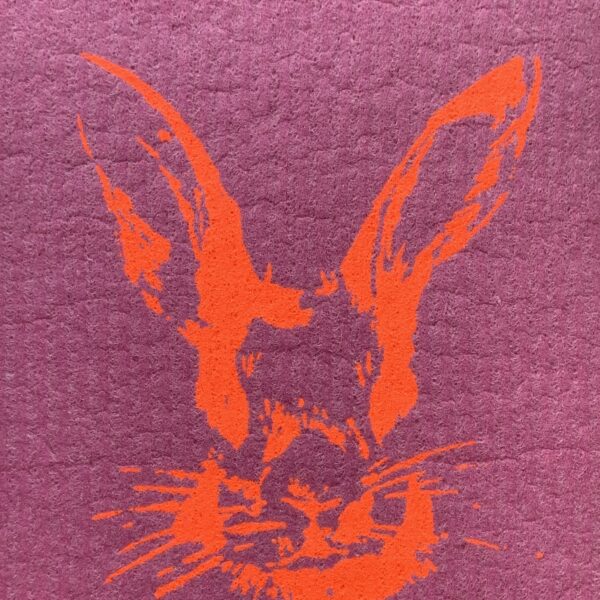 Schwammtuch Hase pinkorange