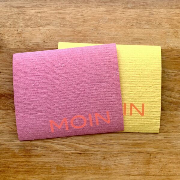 Schwammtuch Moin rot gelb