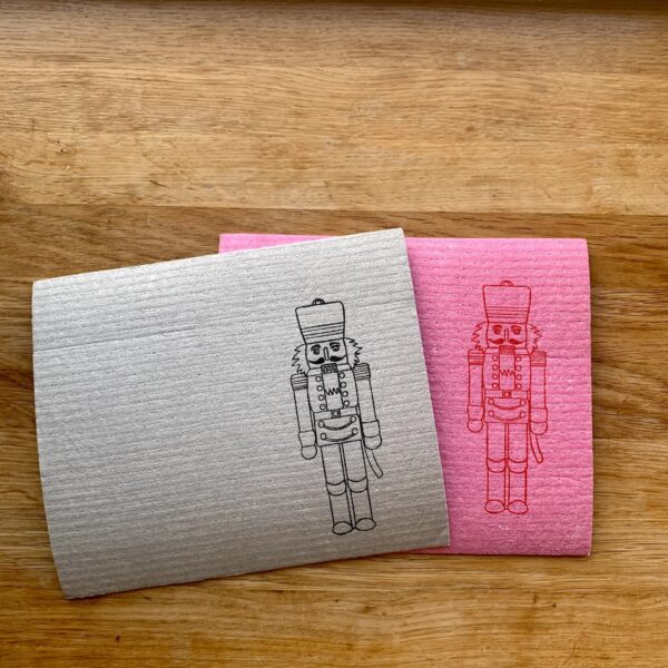 Schwammtuch Nussknacker graurot