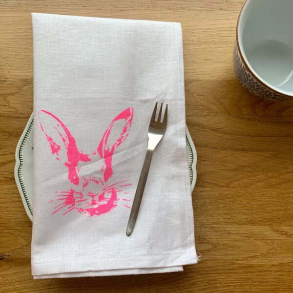 Serviette Häschen pink