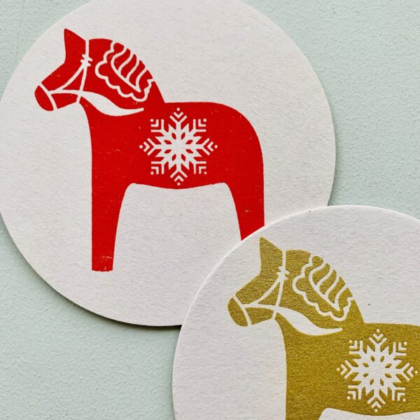 Bierdeckel mit dalapferd