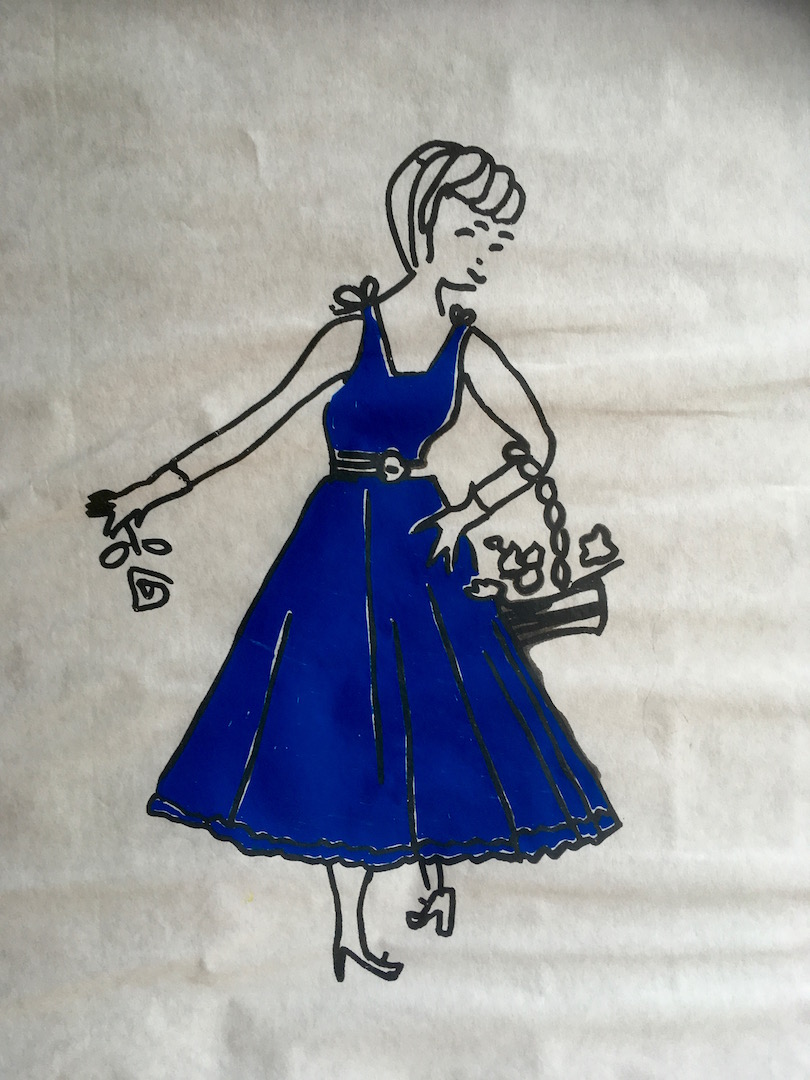 papiersack dame blau groß papiersack dame blau groß