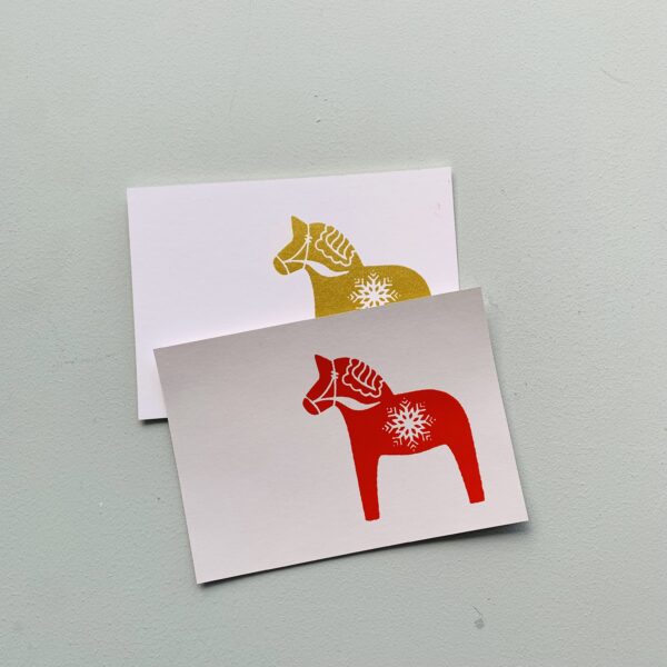 weihnachtliche postkarten mit dalapferdchen