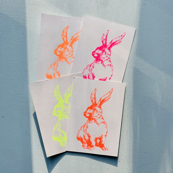 Österliche postkarten hasen