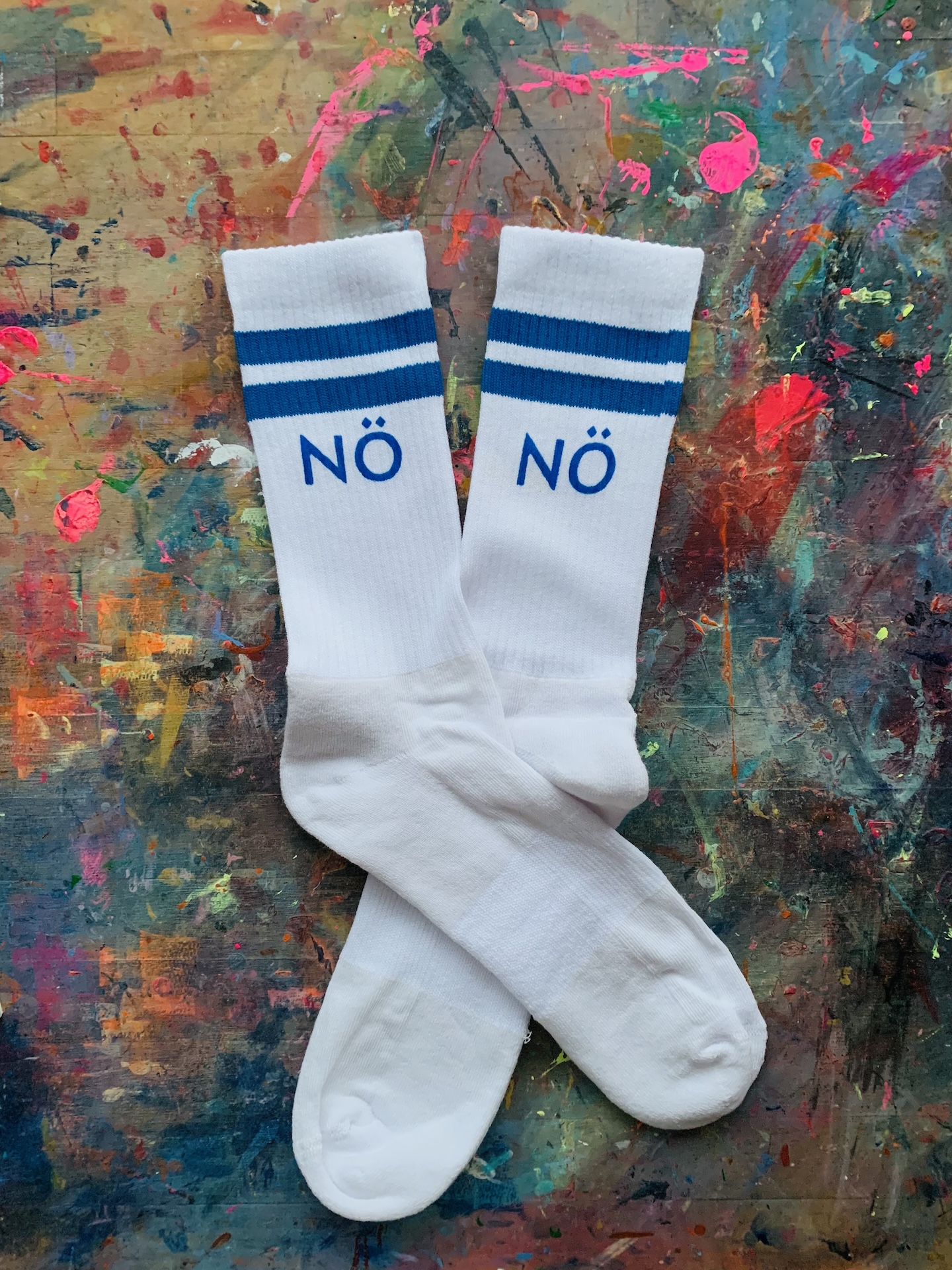 Flensburger Socken mit Nö Flensburger Socken mit Nö - handbedruckt in Flensburg
